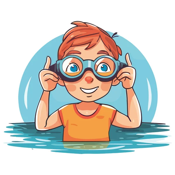 Boy Playing Swimming Pool Pure Joy Icon Isolated — Stock Vector