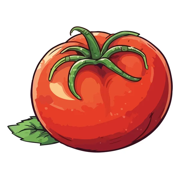 Färsk Ekologisk Tomat Sommarförfriskande Ikon Isolerad — Stock vektor
