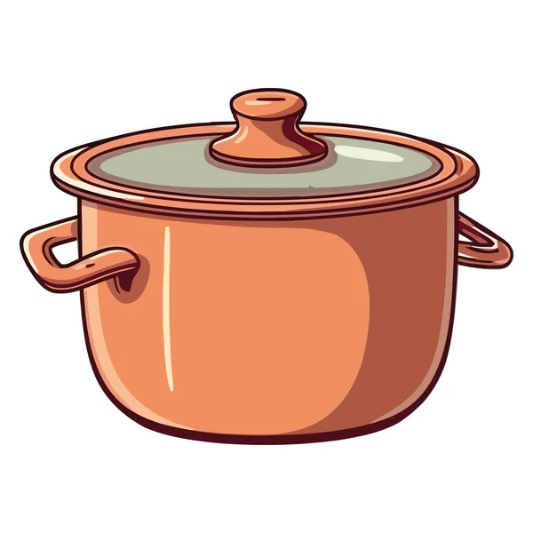 Cooking Saucepan Equipment Kitchen Icon Isolated — Stock Vector