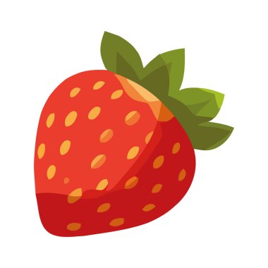 Taze çilek, sağlıklı beslenme ikonunun izole edilmiş bir sembolü.