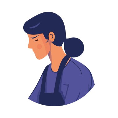 Mor giysi ikonu içinde gülümseyen genç yetişkinler izole edilmiş