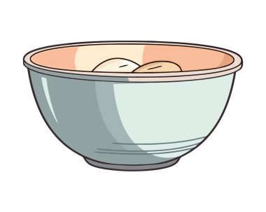 Tatlı çizgi film ikonu içinde organik sebzeler izole edilmiş.