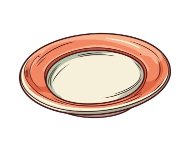 Mutfak tabağı boş kap simgesi izole edildi