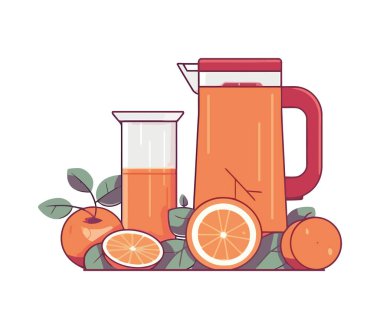 Sulu narenciye kokteyli, ferahlatıcı yaz içeceği ikonu izole edilmiş.