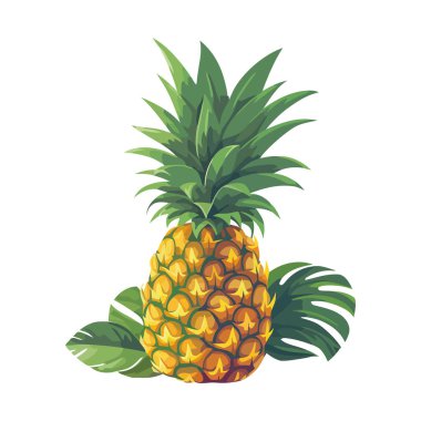 Sulu ananas, sağlıklı beslenme ikonunun izole edilmiş sembolü.