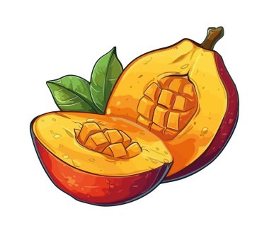 Sulu meyve dilimi, doğa çiftliği ikonu izole edilmiş.