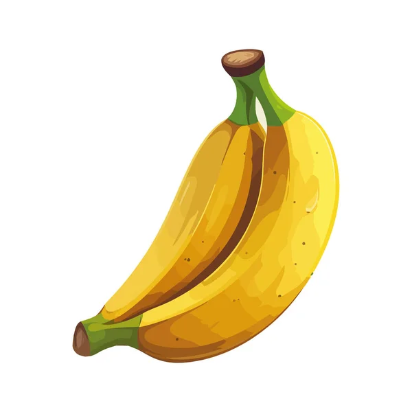 Banana Matura Simbolo Sana Icona Alimentare Isolata — Vettoriale Stock