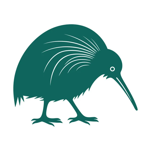 Silhouette Kiwi Oiseau Isolé Icône Isolé — Image vectorielle