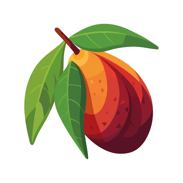 Saftige Frucht Mango Frisch Aus Der Natur Bio Symbol Isoliert — Stockvektor