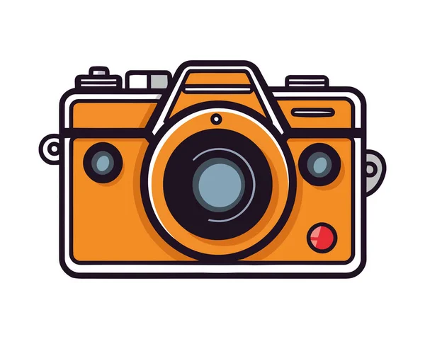 Moderní Fotoaparát Zařízení Zachytí Staromódní Ikonu Izolované — Stockový vektor