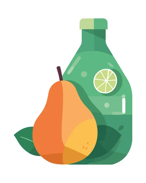 Fresh Organic Lemon Juice Perfect Refreshment Icon Isolated — Stock Vector