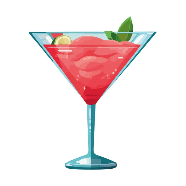 Uppfriskande Cocktail Martini Glas Med Frukt Ikon Isolerad — Stock vektor