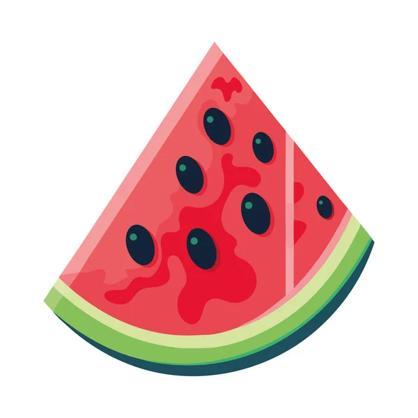 Wassermelonenscheibe Frisches Bio Symbol Isoliert — Stockvektor