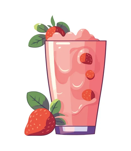 Saftige Erdbeere Eine Erfrischende Sommer Cocktail Ikone — Stockvektor
