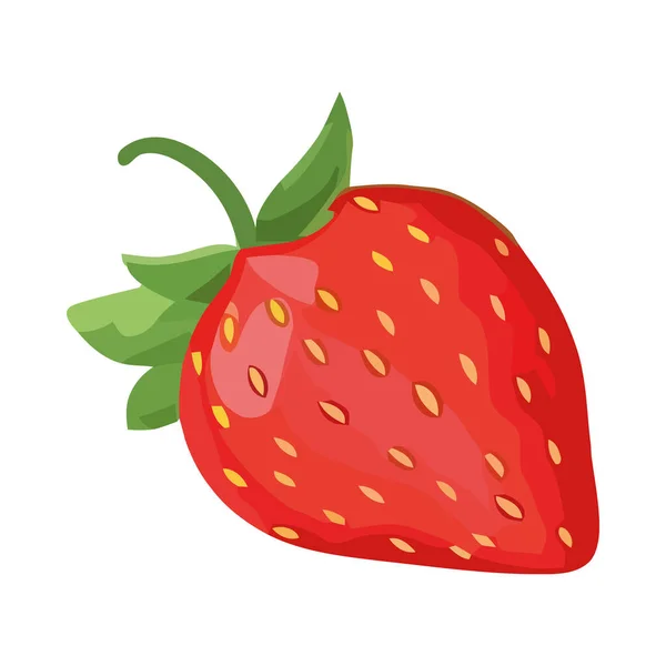 Reife Erdbeere Frisch Und Bio Symbol Isoliert — Stockvektor