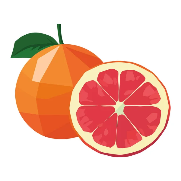 Saftiga Citrusskivor Hälsosam Förfriskning Ikon Isolerad — Stock vektor