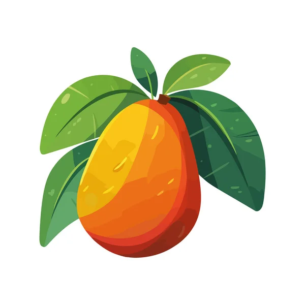Jugoso Mango Fruta Verano Refresco Icono Aislado — Vector de stock