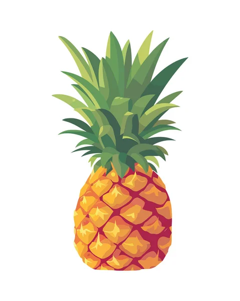 Saftig Ananas Symbol För Hälsosam Mat Isolerad — Stock vektor