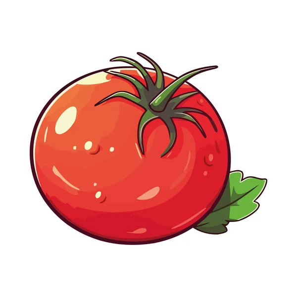 Tomat Juicy Segar Dan Ikon Matang Terisolasi - Stok Vektor