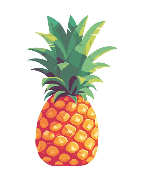 Ananas Mûr Symbole Icône Rafraîchissement Été Isolé — Image vectorielle