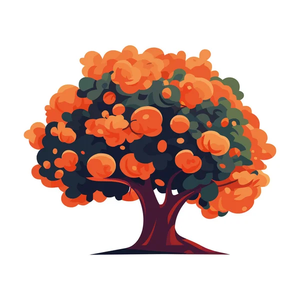 Ekologiczny Wzrost Drzew Odizolowaną Ikoną Owoców — Wektor stockowy
