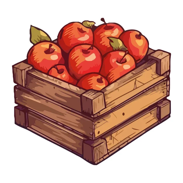 Ζουμερά Μήλα Ένα Γκουρμέ Καλάθι Φρέσκα Από Την Εικόνα Της — Διανυσματικό Αρχείο