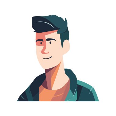 Modern insan avatarı beyaza gülümsüyor