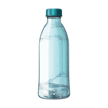 Şeffaf plastik şişe suyu beyazın üzerinde tutar.