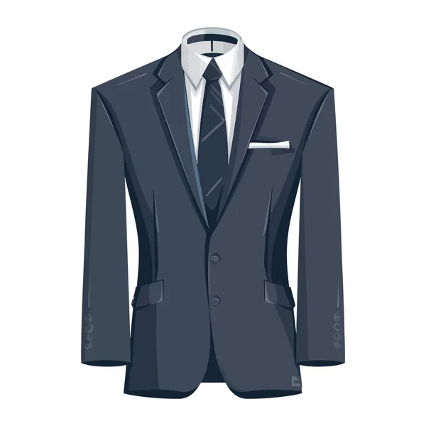 Jaqueta Azul Terno Sobre Branco — Vetor de Stock
