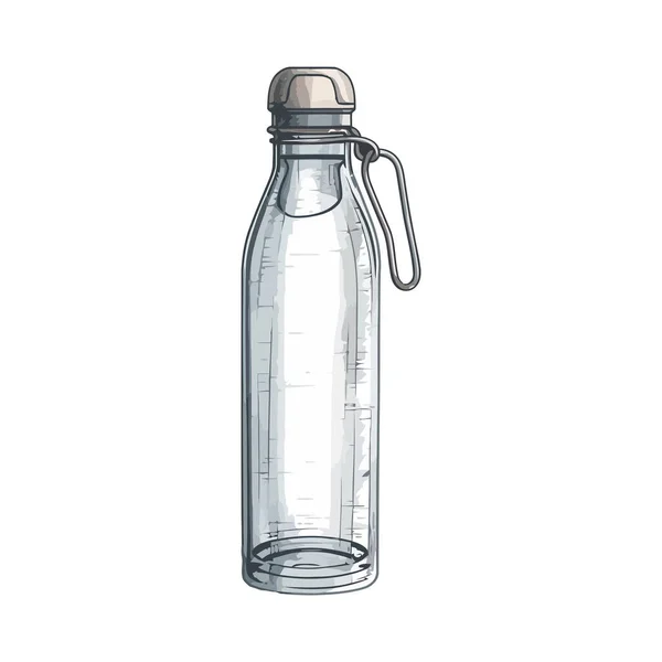 Прозрачная Пластиковая Бутылка Содержит Очищенную Воду Поверх Белого — стоковый вектор