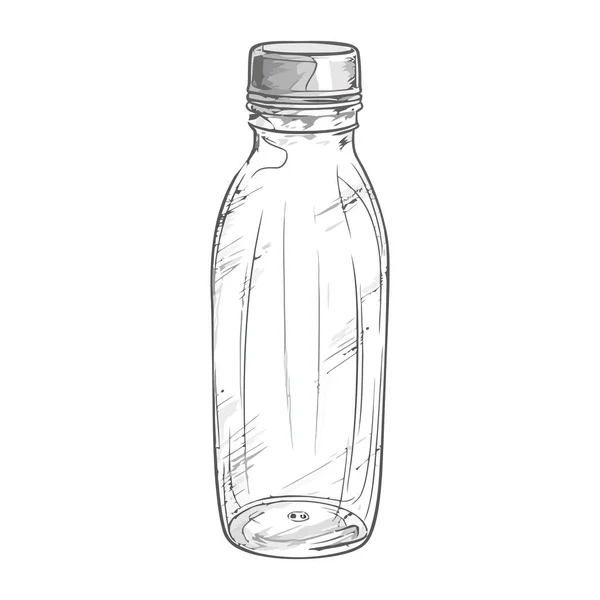 Garrafa Plástico Transparente Detém Água Refrescante Sobre Branco —  Vetores de Stock