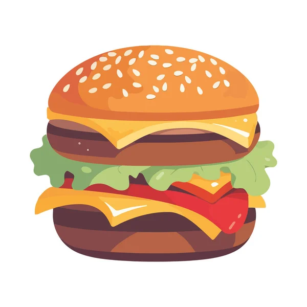 Grilovaný Hovězí Burger Čedarem Bílém — Stockový vektor