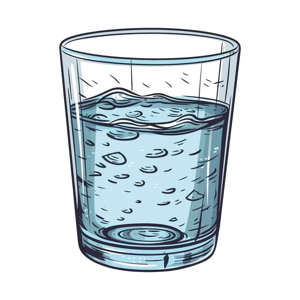 Transparent Glasbehållare Håller Vatten Över Vitt — Stock vektor