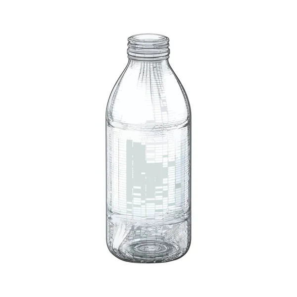 Чистая Вода Прозрачной Бутылке Поверх Белого — стоковый вектор