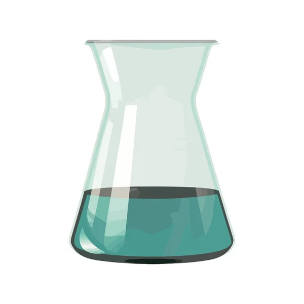 Transparent Beaker Holds Blue Liquid White — Stock Vector