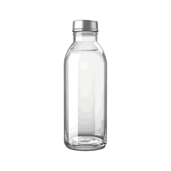 Прозрачная Стеклянная Бутылка Поверх Белого — стоковый вектор