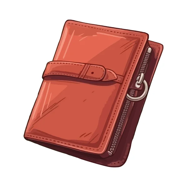 Leather Wallet Design White — Vetor de Stock