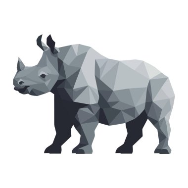 Large rhinoceros design over white clipart