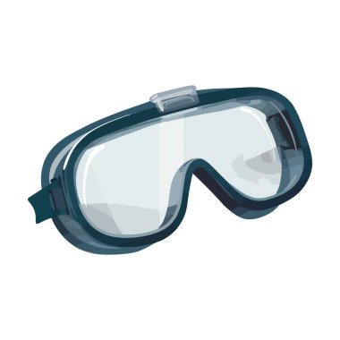 Yüzme gözlüğü tasarımı beyazın üzerinde