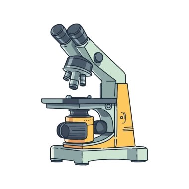 Beyaz yerine mikroskop tasarımı çizimi