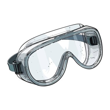 Beyaz üzerine scuba maskesi tasarımı