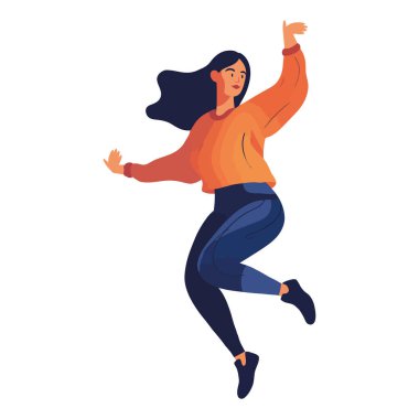 Bir kişi sevinçten beyaz üzerine atlıyor