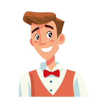 Neşeli iş adamı tasarımı beyazdan üstün