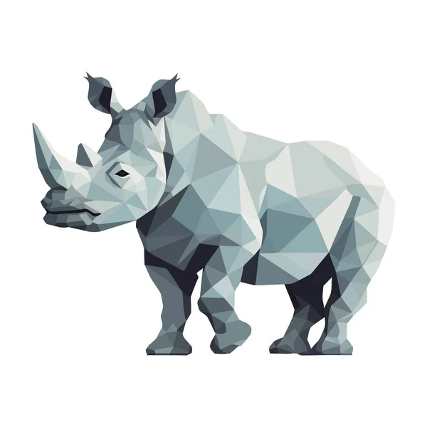 Design Rinoceronte Abstrato Sobre Branco — Vetor de Stock