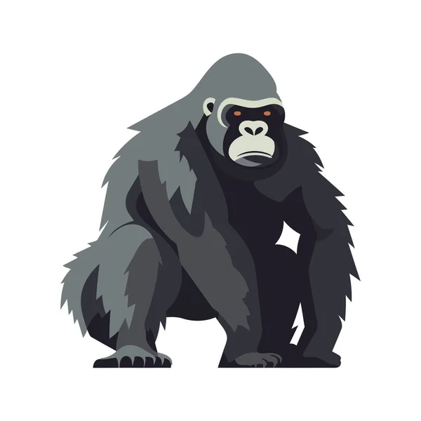 Grande Gorilla Design Bianco — Vettoriale Stock