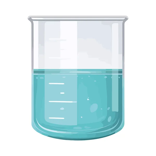 Transparentes Reagenzglas Mit Blauer Flüssigkeit Über Weißer — Stockvektor