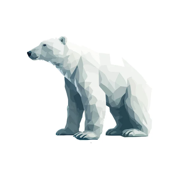 Niedlicher Eisbär Über Weiß — Stockvektor
