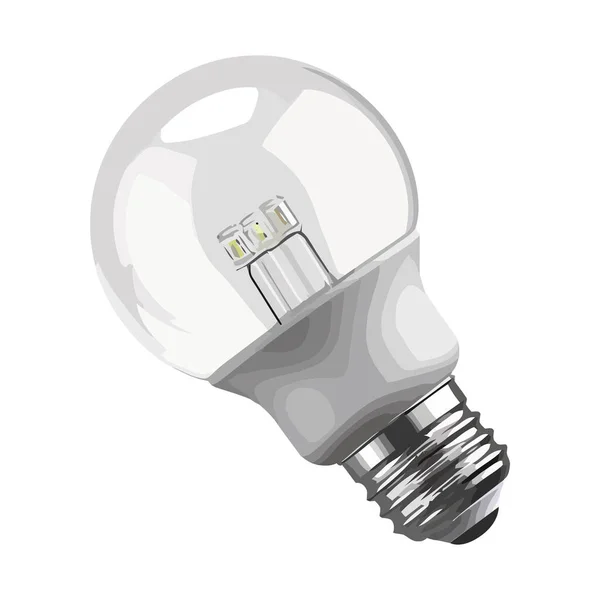 Lâmpada Brilha Com Ideias Brilhantes Sobre Branco — Vetor de Stock