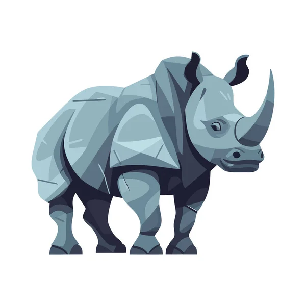 Rhino Pie Naturaleza Sobre Blanco — Vector de stock