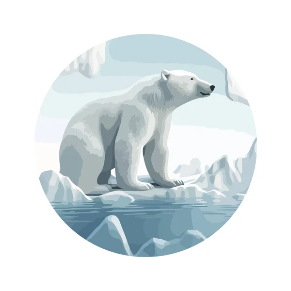 Urso Polar Grande Sobre Branco — Vetor de Stock